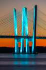 USA-New York-Tarrytown Hudson River and the Gov Mario Cuomo (Tappan Zee) Bridge at night Art Print